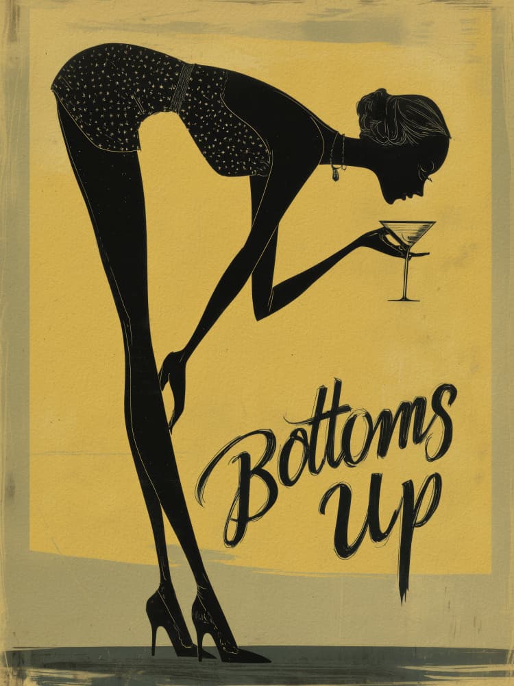 Bottoms Up Martini Lady by Andreas Magnusson — canvas wall art