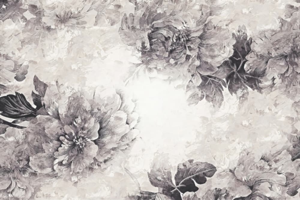 Soft Grayscale Flowers by Rafal Kulik — canvas wall art