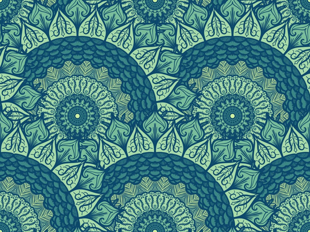 Teal Bohemian Mandala Pattern by Marika Barsrsind — canvas wall art