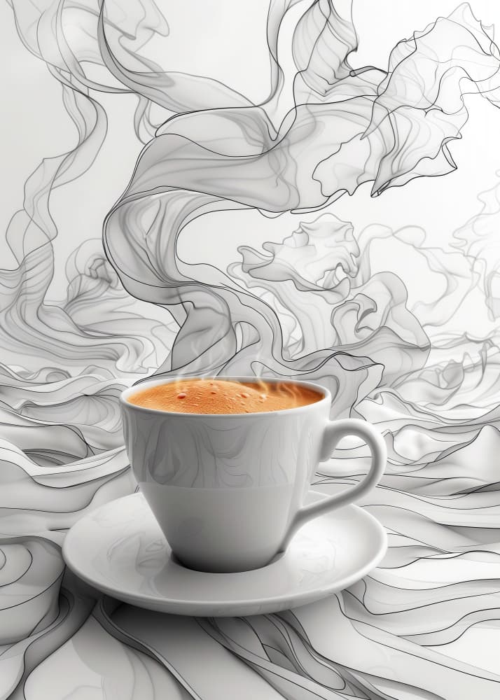 Warm Coffee Abstract Flow by Justyna Jaszke — canvas wall art