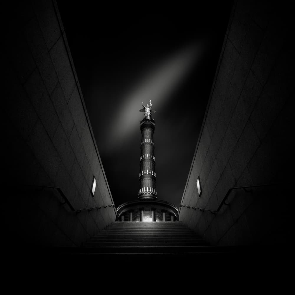 Victory Column Night Ascent by Haggard — canvas wall art