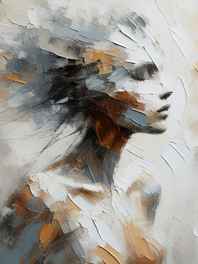 Serene Abstract Woman by Miguel Bruzual — canvas wall art