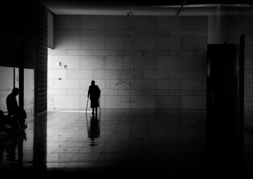 Solitary Figure in Light by Agostinho Teixeira — canvas wall art