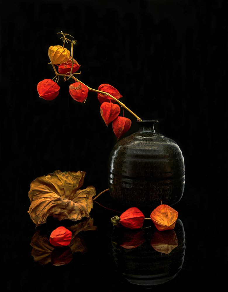 Autumn Lanterns Still Life by Louie Luo — canvas wall art