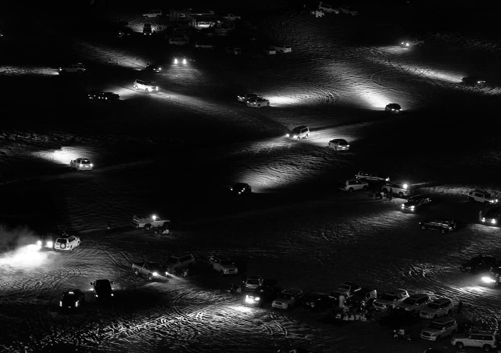 Night Desert Rally by Rami Al Adwan — canvas wall art