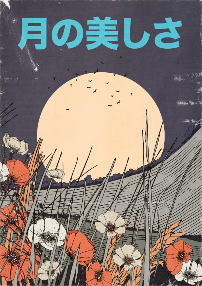 Moonlit Poppy Field by Nicholas — canvas wall art