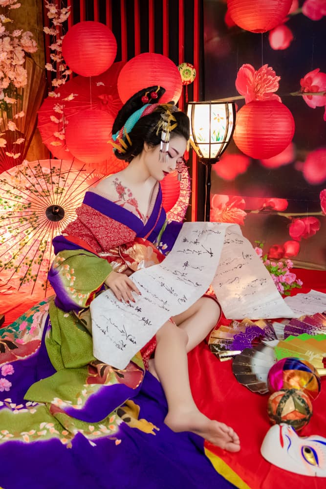 Elegant Japanese Geisha by boss — canvas wall art