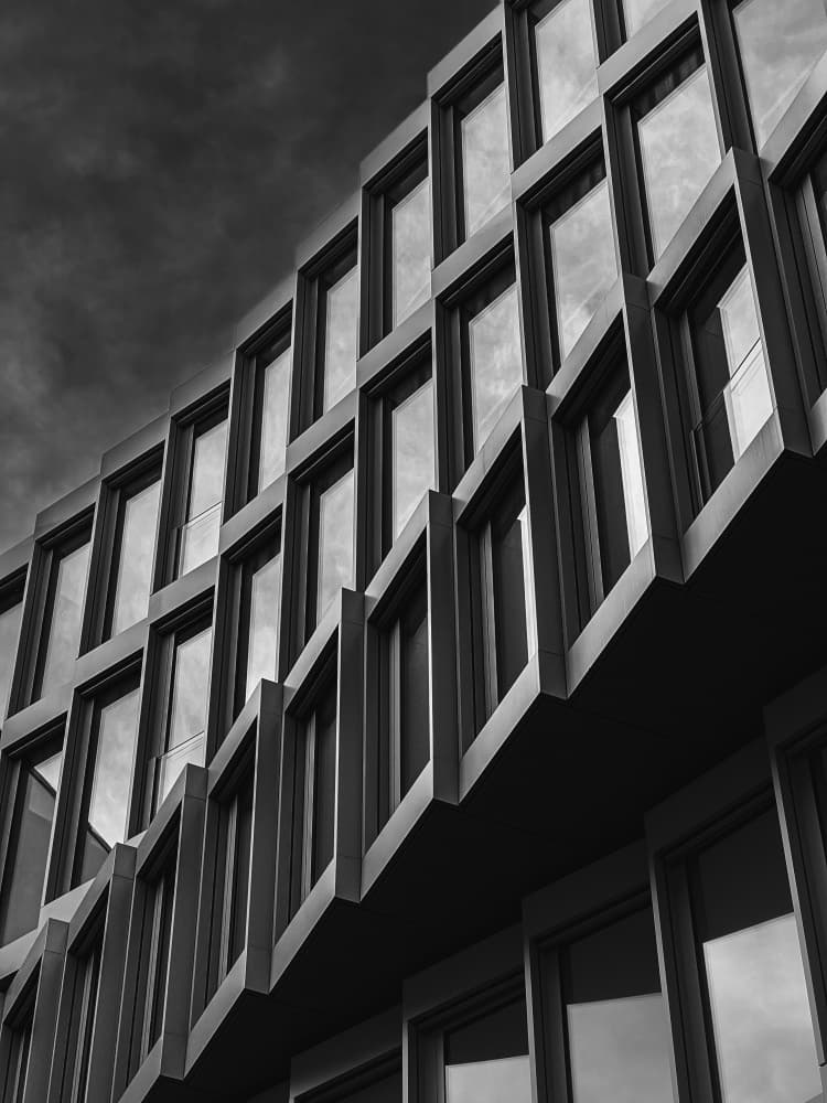 Modern Geometric Facade by Dmitrii Rabeev — canvas wall art