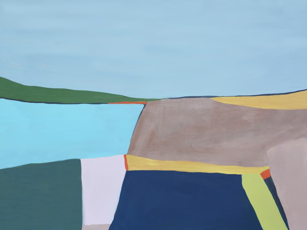 Abstract Color Block Landscape by Bronwyn Baker — canvas wall art