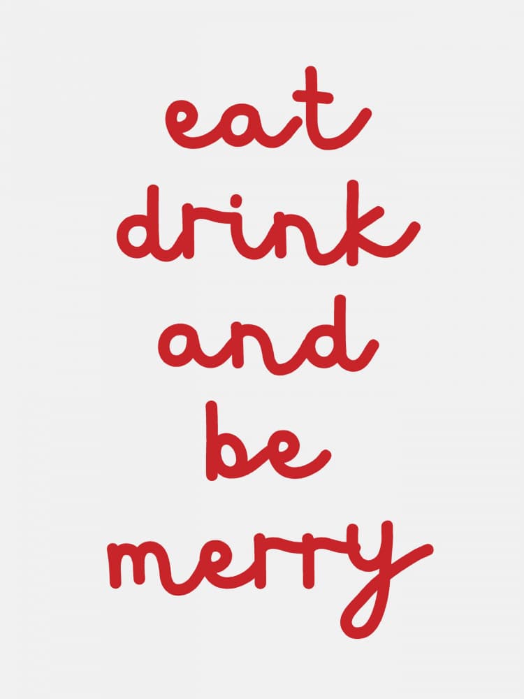 Eat Drink Be Merry Quote by Jolly and Dash — canvas wall art
