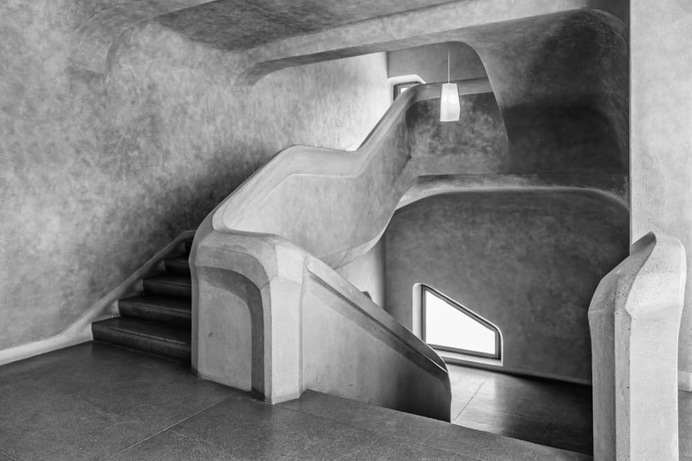 Sculptural Concrete Staircase by Urs Zimmermann — canvas wall art