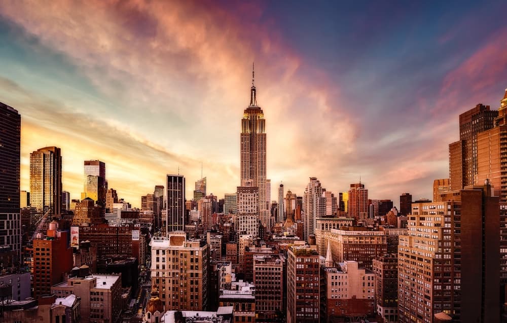 Empire State Sunset by Javier de la Torre — canvas wall art