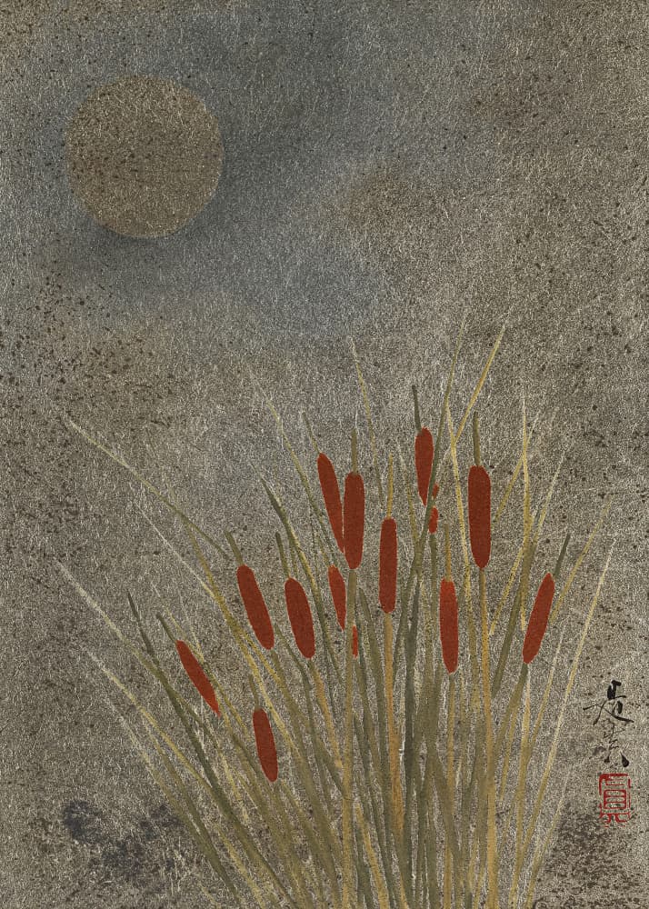 Japanese Grass Field At Night (1807–1891) Full by Shibata Zeshin — canvas wall art