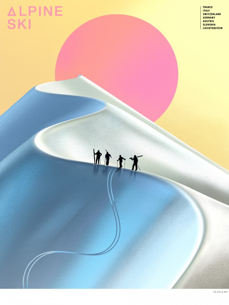 Alpine Skiers Ascent by Mark Harrison — canvas wall art