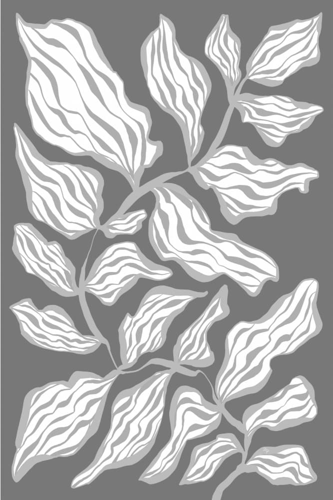 Wavy Striped Leaves by Martina — canvas wall art
