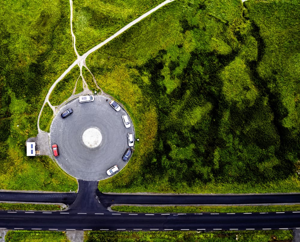 Overhead Circle In Grass by Rui Wang — canvas wall art