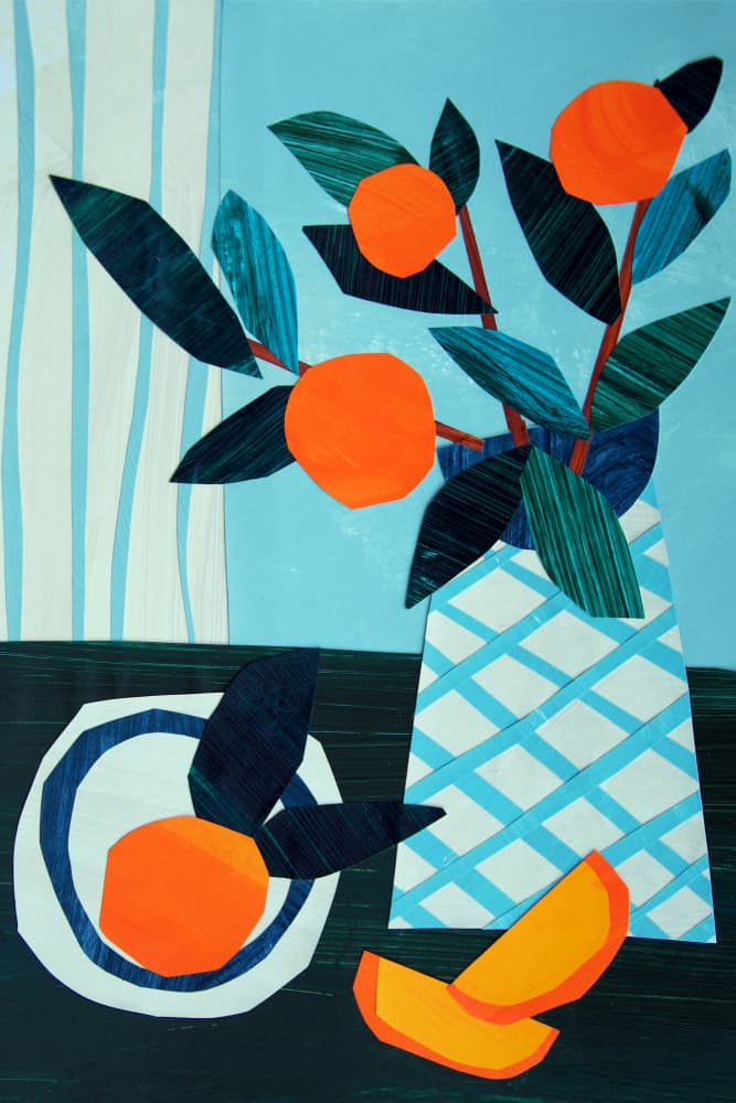 Vibrant Orange Still Life by Shelley Hampe — canvas wall art