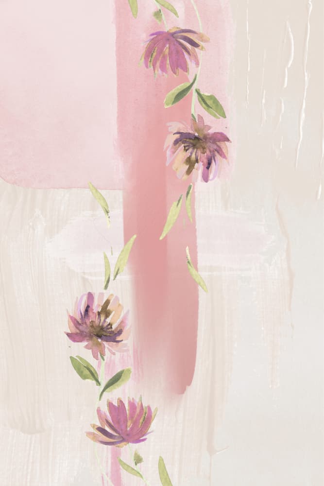 Soft Floral Cascade by Sally Ann Moss — canvas wall art