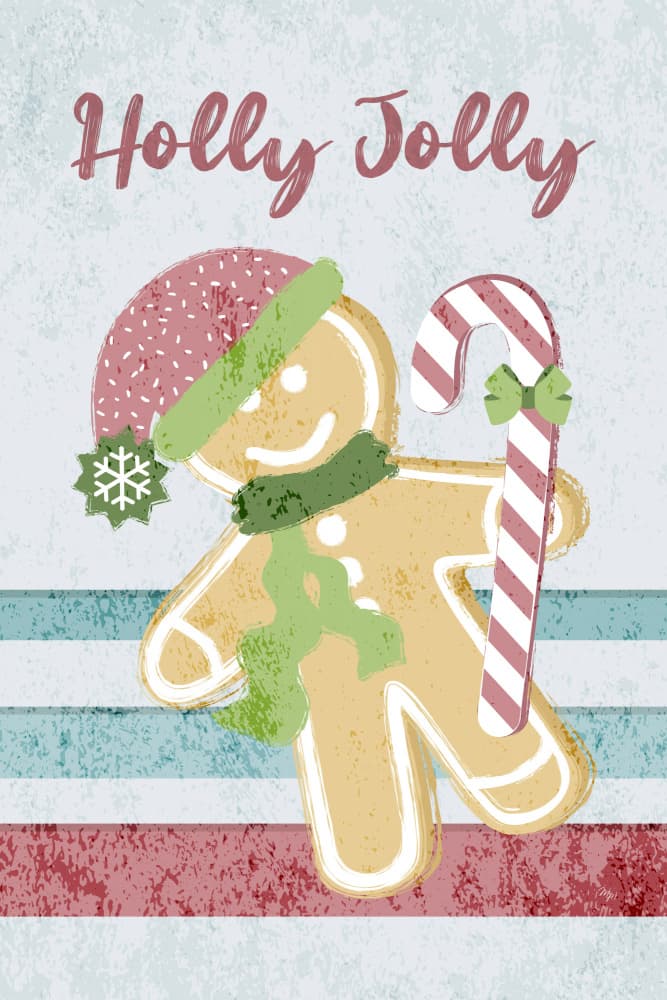 Holly Jolly Gingerbread by Martina — canvas wall art