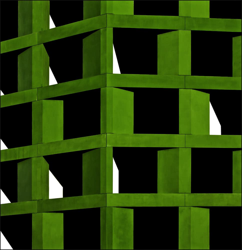 Vibrant Green Geometry by Gilbert Claes — canvas wall art