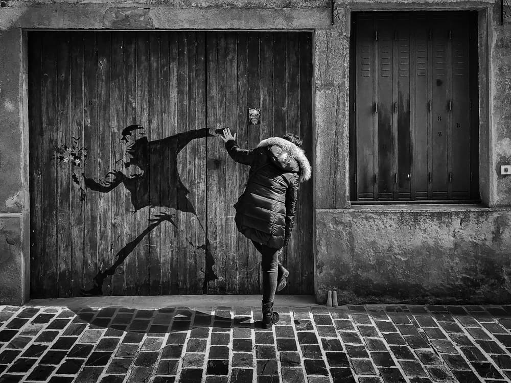 Playful Street Art Interaction by Jean-Louis VIRETTI — canvas wall art