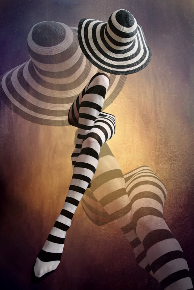 Striped Hats and Legs by Erhard Batzdorf — canvas wall art