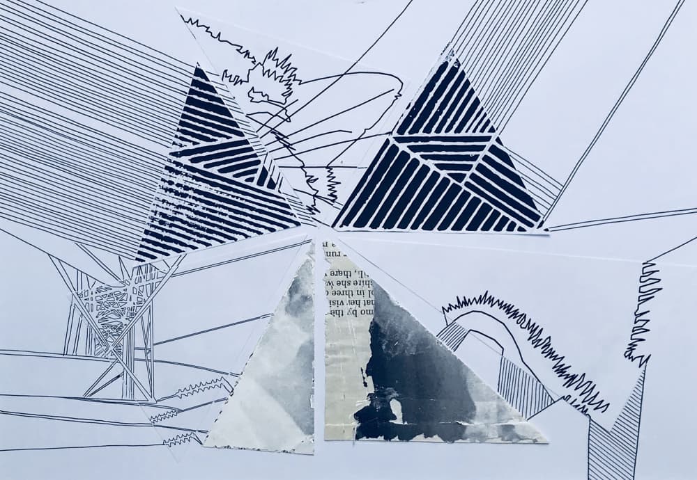 Modern Geometric Collage by kellymariesmith — canvas wall art