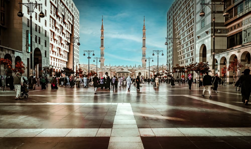 Grand Mosque Plaza by Asmaa ElTouny — canvas wall art