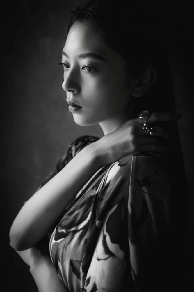 Pensive Woman Portrait by GABA — canvas wall art