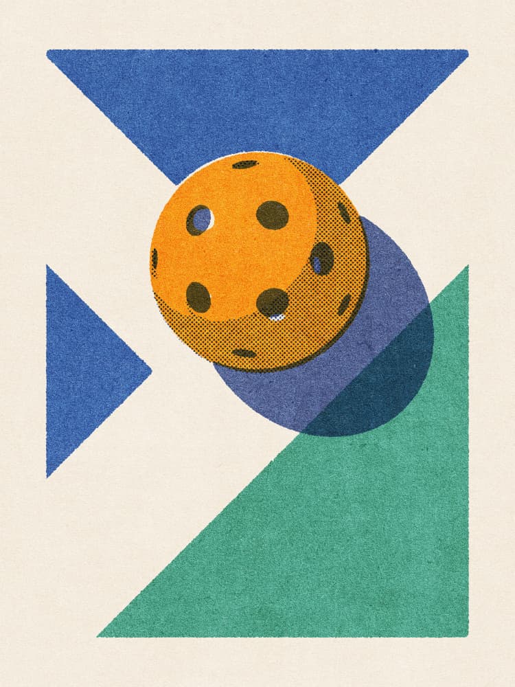 Orange Wiffle Ball Geometry by Daniel Coulmann — canvas wall art