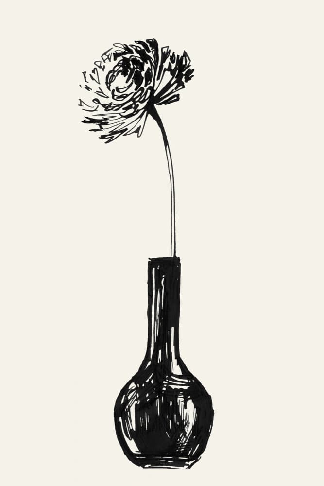 Elegant Bloom In Vase by Rosana Laiz Blursbyai — canvas wall art