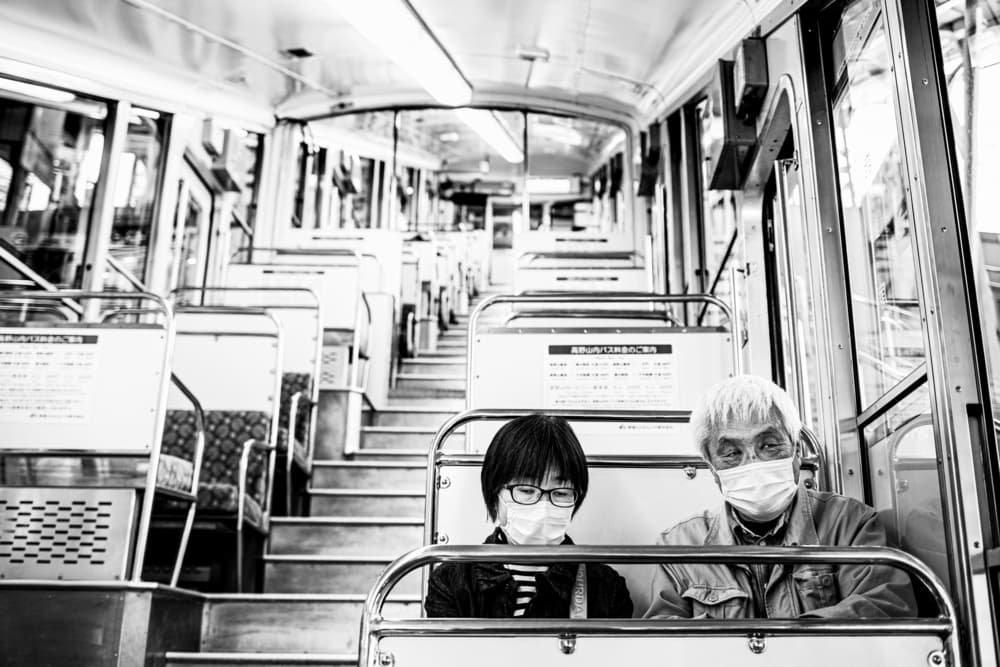 Quiet Masked Commute by Marco Tagliarino — canvas wall art