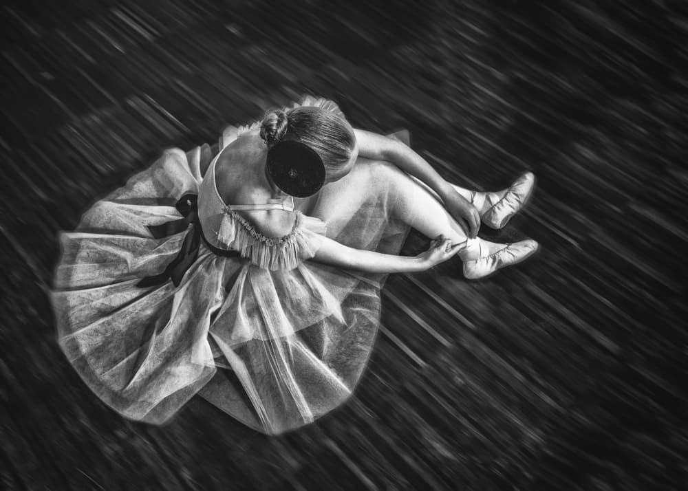 Graceful Ballerina Prepares by Normunds Kaprano — canvas wall art