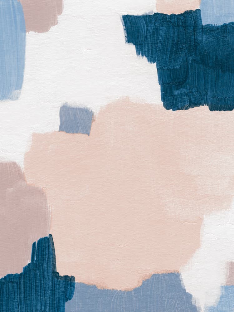 Soft Blush Blue Abstract by Ejaaz Haniff — canvas wall art