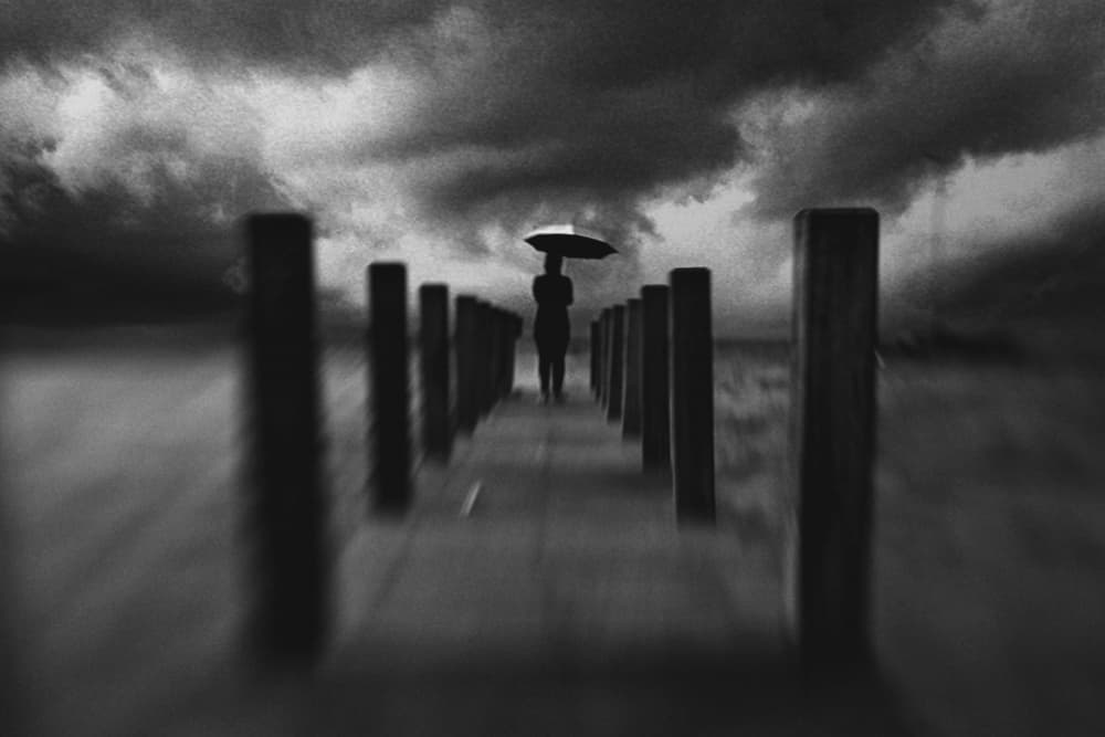Stormy Pier Walk by Hari Sulistiawan — canvas wall art