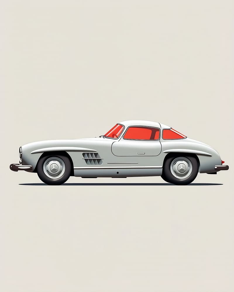 Sleek Vintage Sports Car by Emiliano Deificus — canvas wall art