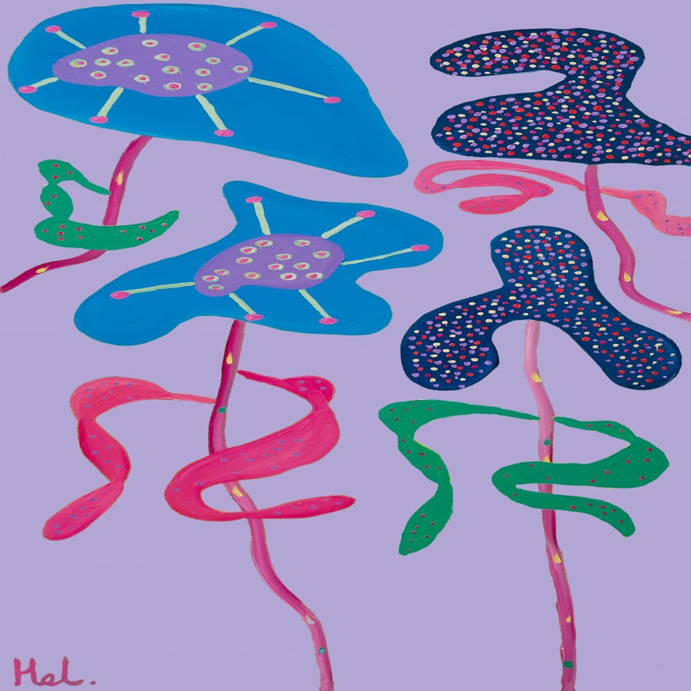 Whimsical Fantasy Flowers by Helen Joynson — canvas wall art