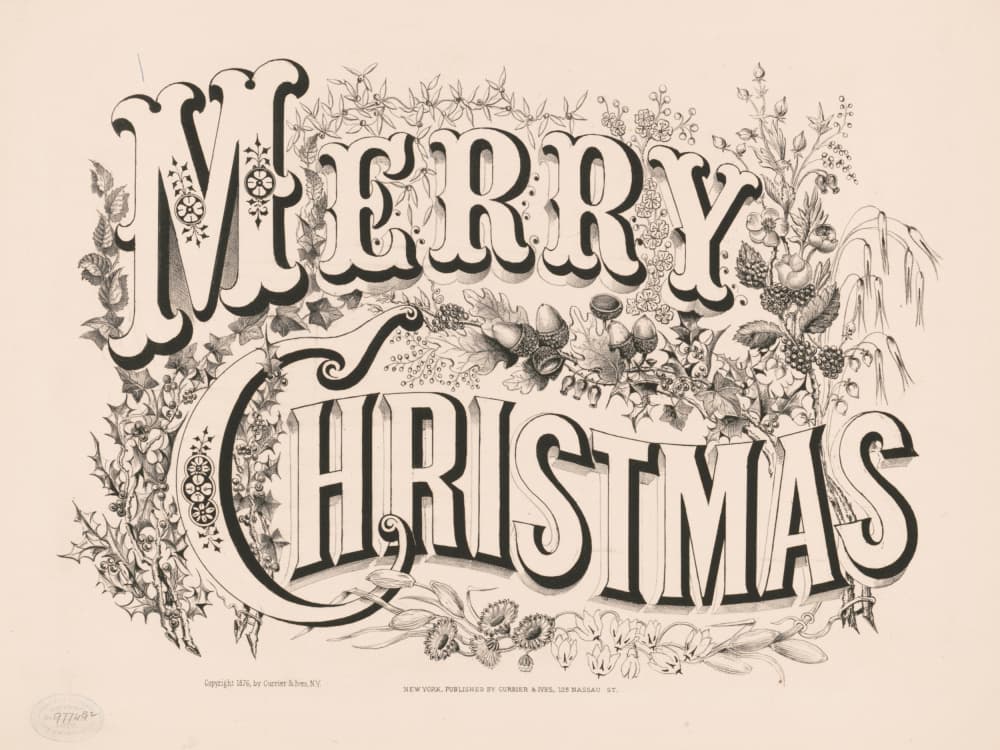 Vintage Merry Christmas by Jolly and Dash — canvas wall art