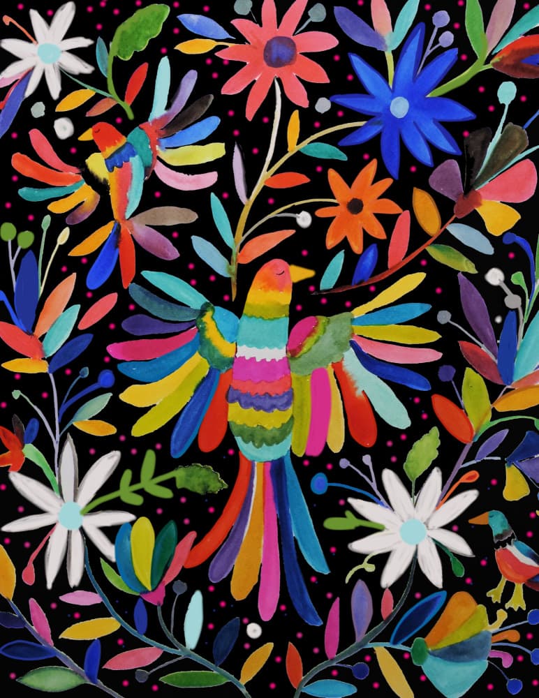 Whimsical Floral Birds by Sylvie Demers — canvas wall art