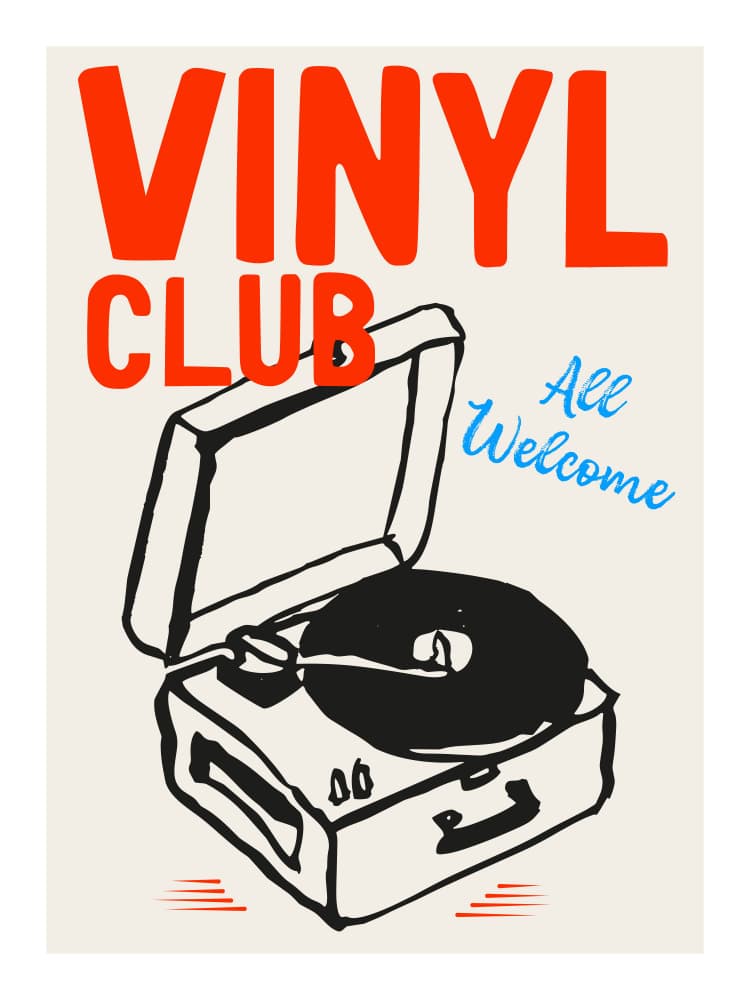 Vinyl Club Art Poster.png by WallChart Art Studio — canvas wall art