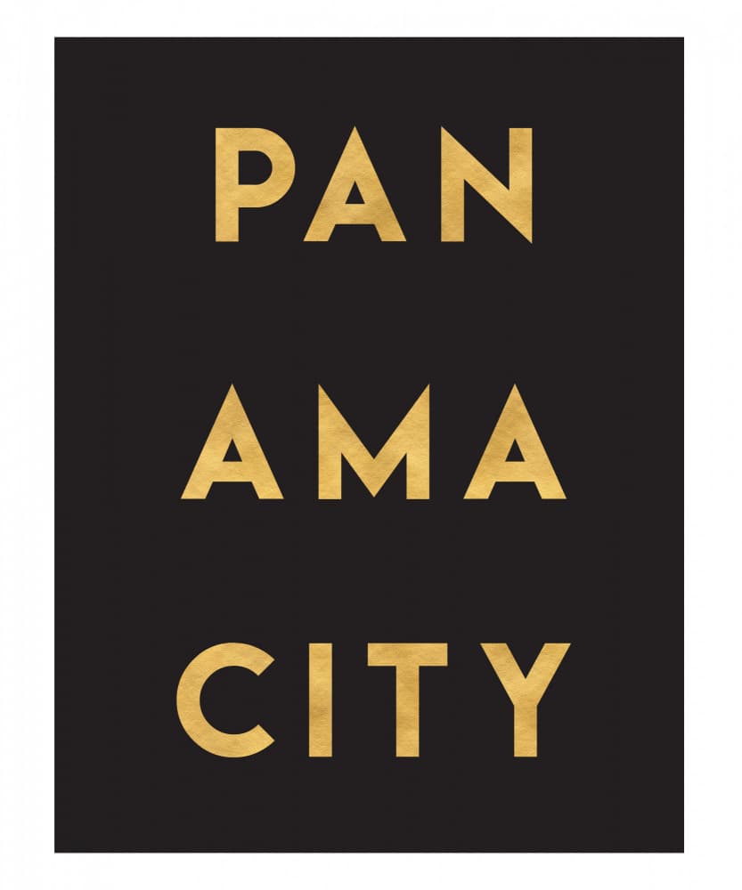 Panama City Gold Typography by Emiliano Deificus — canvas wall art