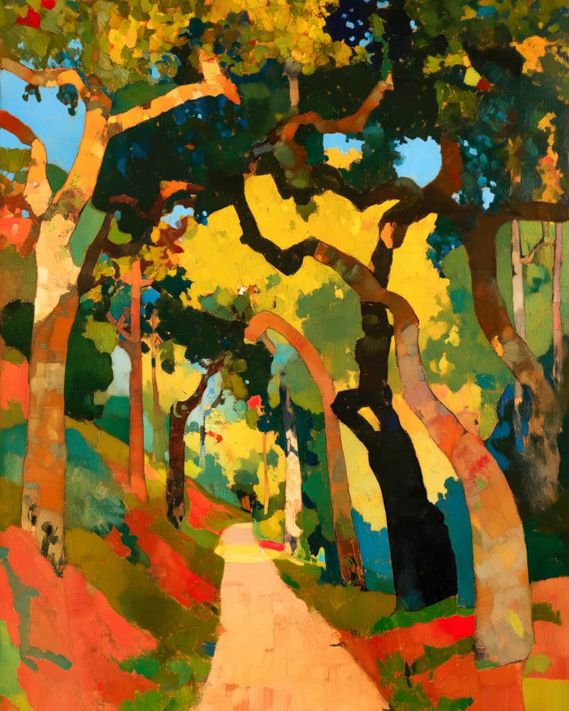 Sunlit Forest Path by CATS AND DOTZ — canvas wall art