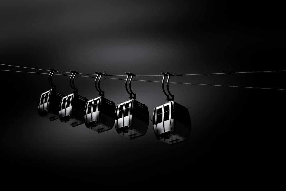 Sleek Cable Cars by Rolf Endermann — canvas wall art