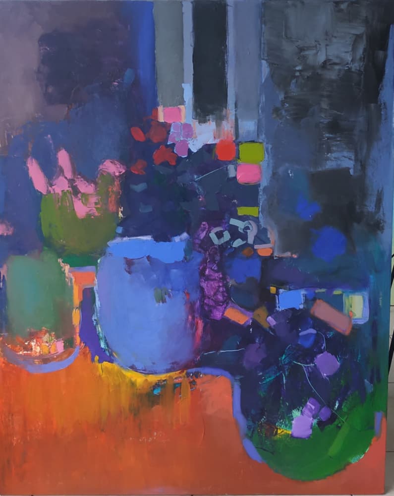 Vibrant Abstract Still Life by Elena Shraibman — canvas wall art