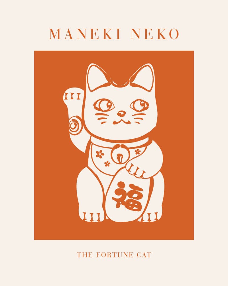 Maneki Neko Lucky Cat by KsanaKalpa — canvas wall art