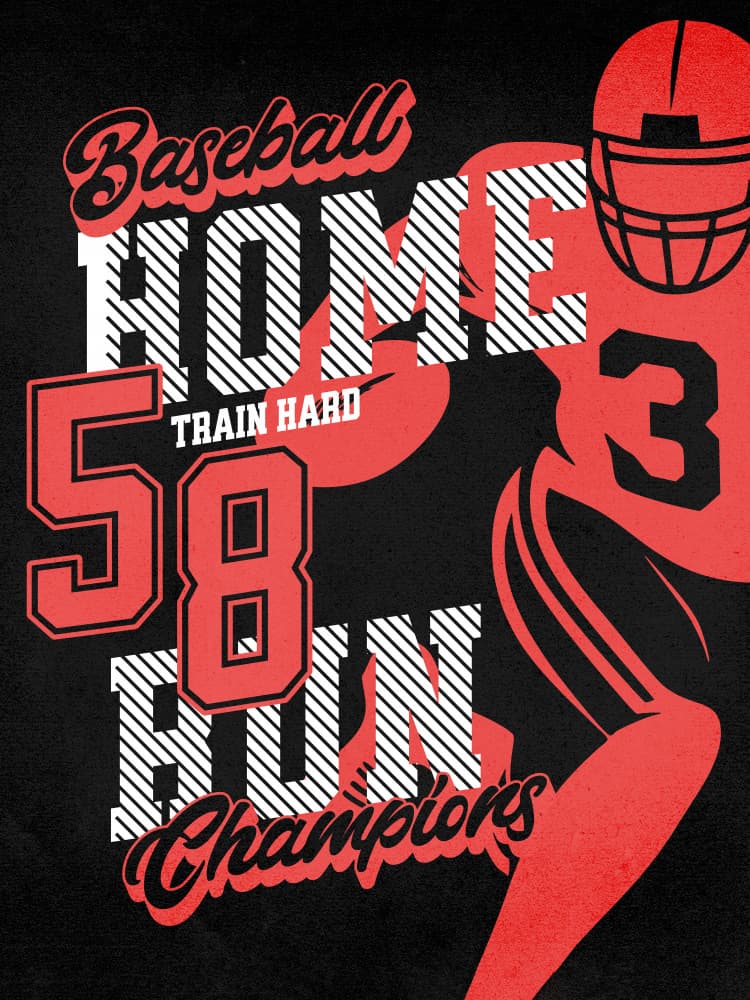 Baseball Home Run 58 Red by Pictufy Studio — canvas wall art