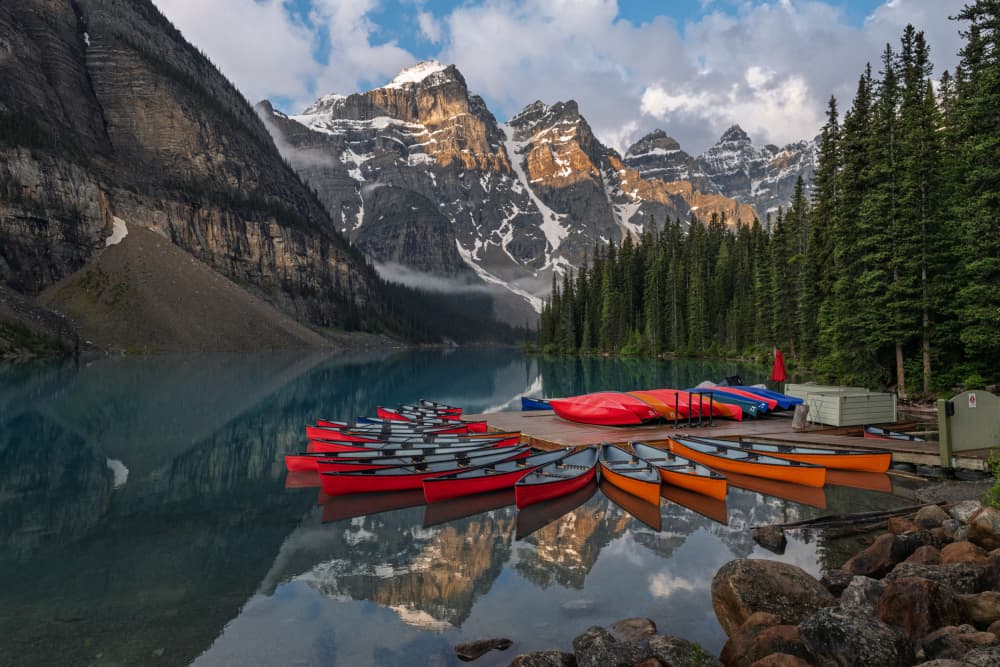 Mountain Lake Reflections by Ali Khataw — canvas wall art