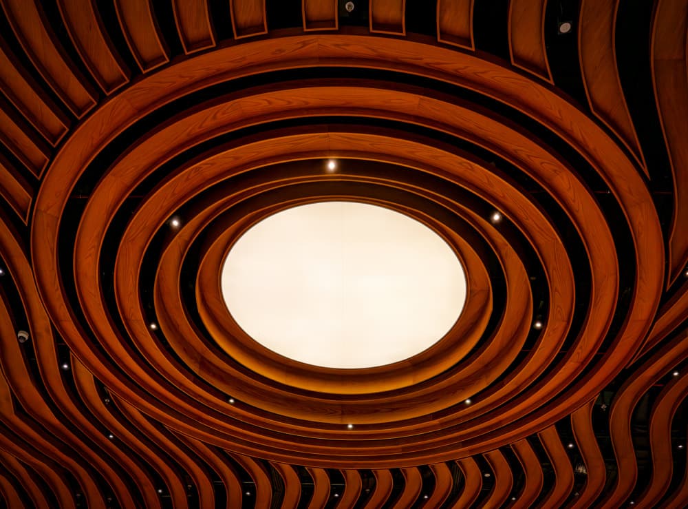 Curved Wood Ceiling Light by YASUTOSHI HONJO — canvas wall art