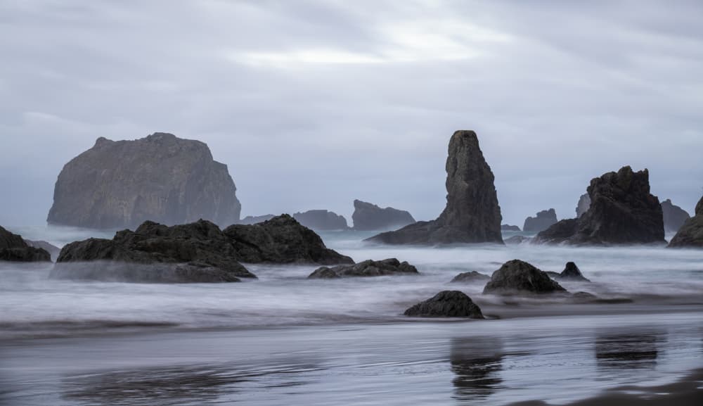 Dramatic Coastal Sea Stacks by Alexander Lozitsky — canvas wall art