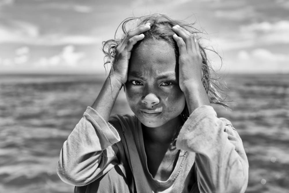 Troubled Girl Ocean by Kieron Long — canvas wall art